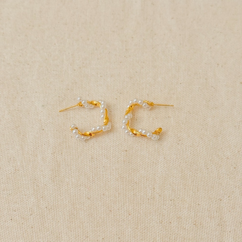 18KGP PEARL EARRINGS
